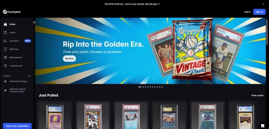 Courtyard card ripping site homepage