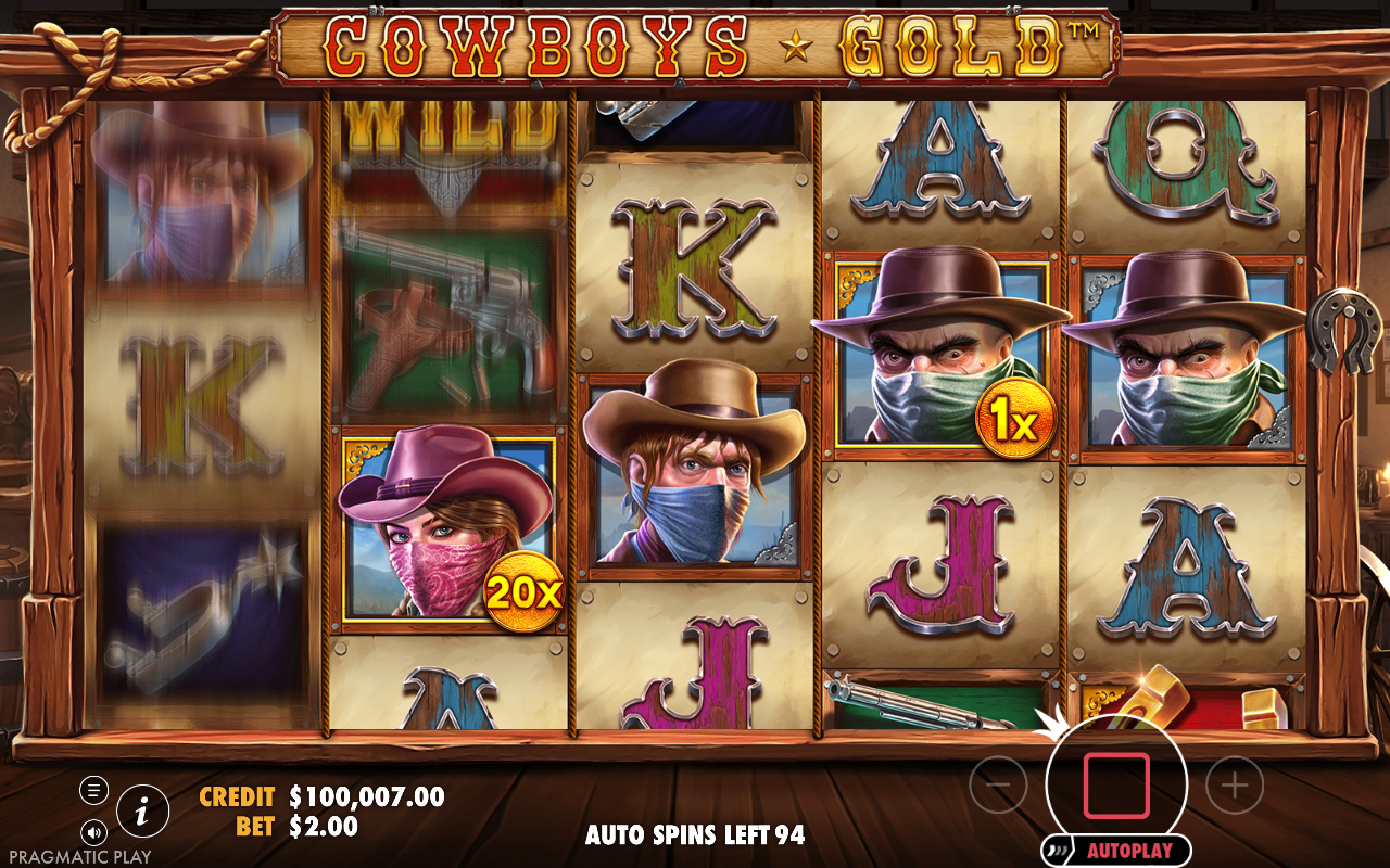 Cowboys Gold gameplay during the free spins round