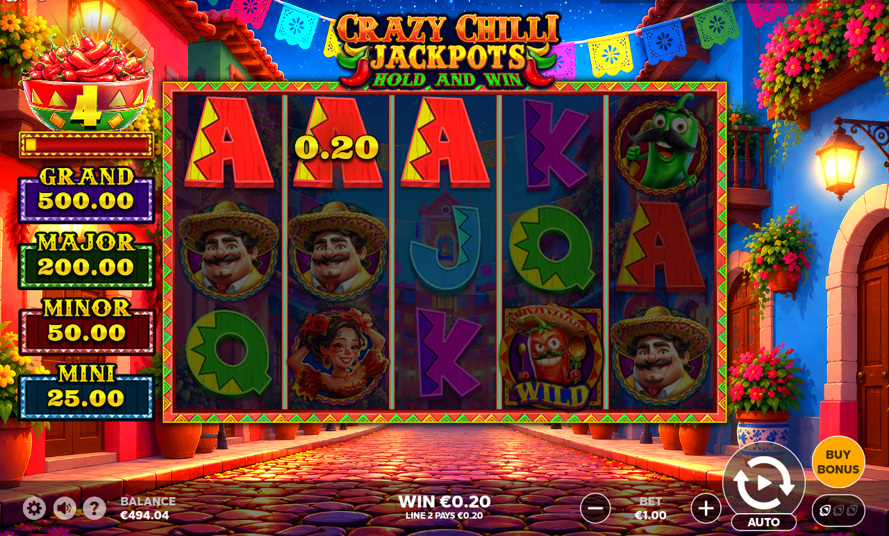 Crazy Chilli Jackpots gameplay