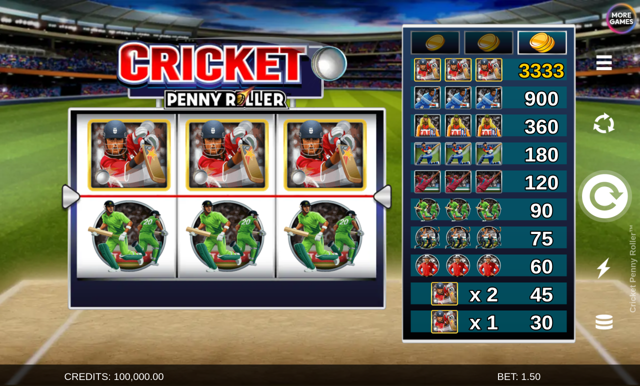 Cricket Penny Roller base game