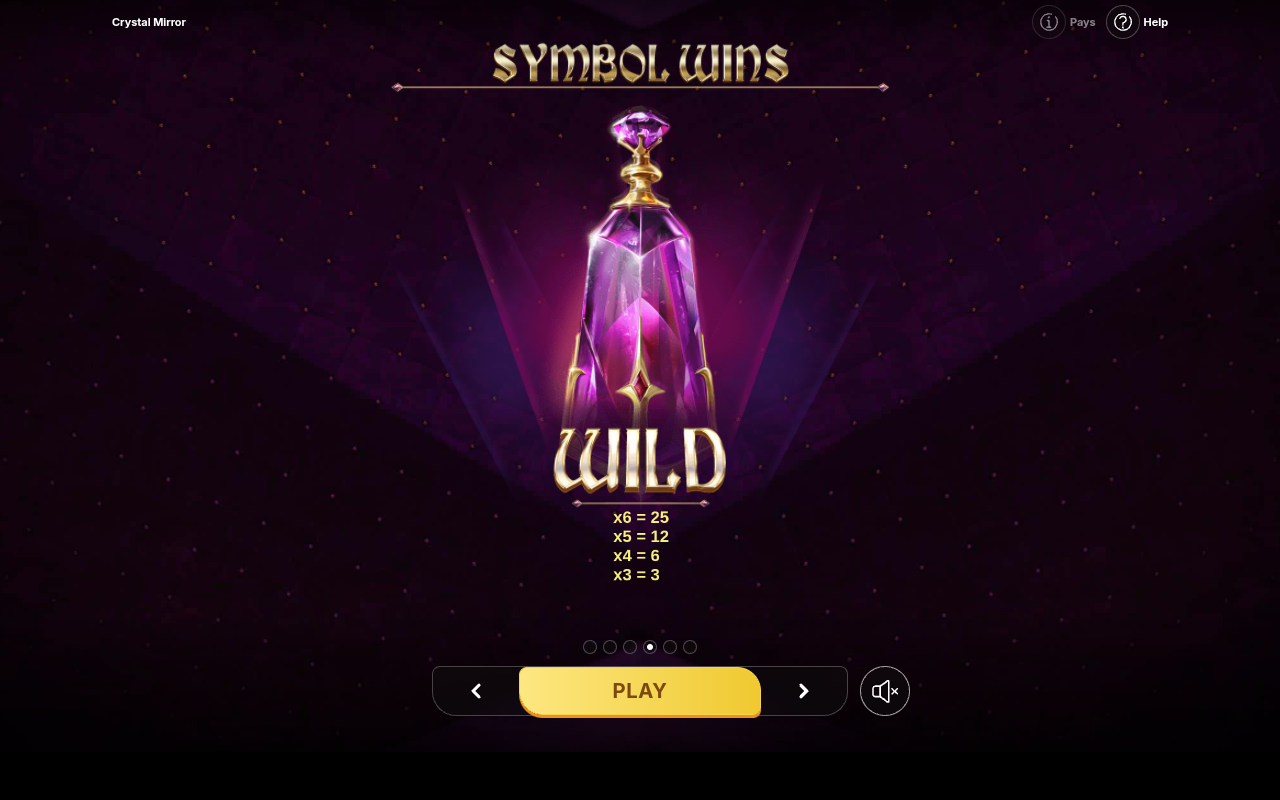 Crystal Mirror information screen