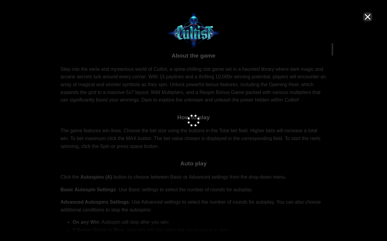 Cultist information screen