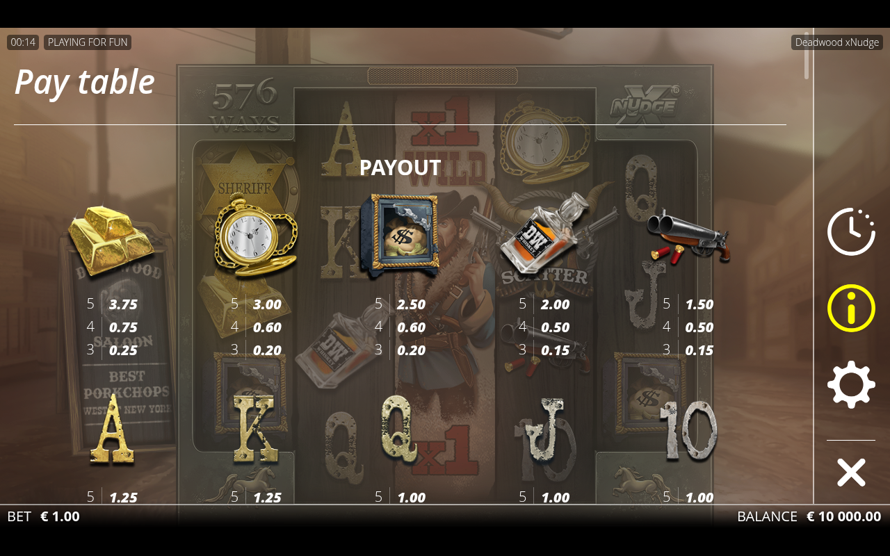 Deadwood information screen