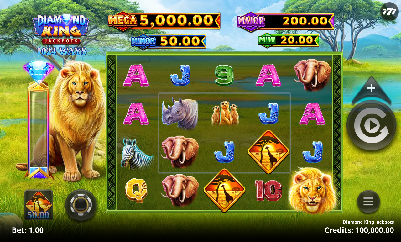 Diamond King Jackpots base game