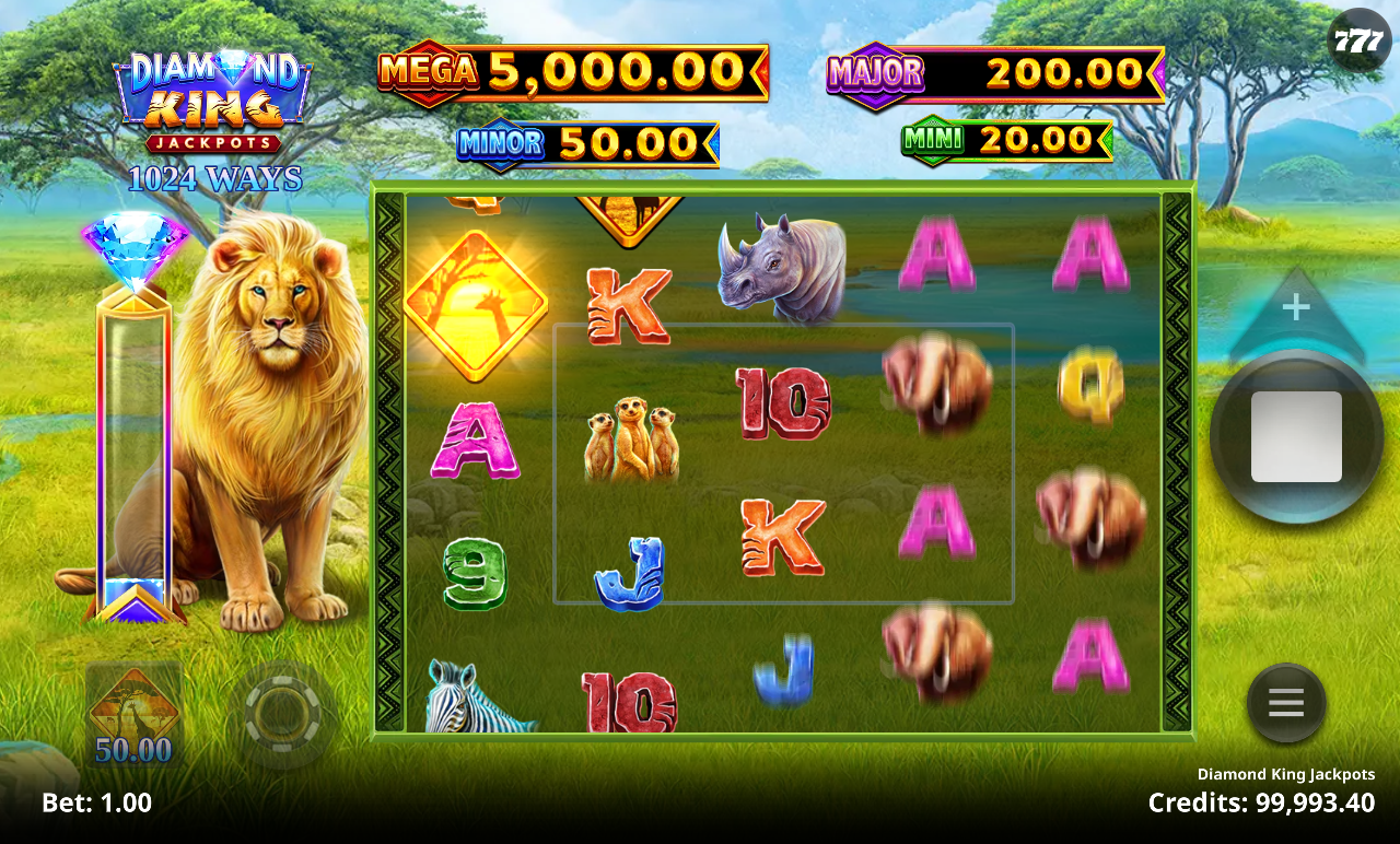 Diamond King Jackpots gameplay