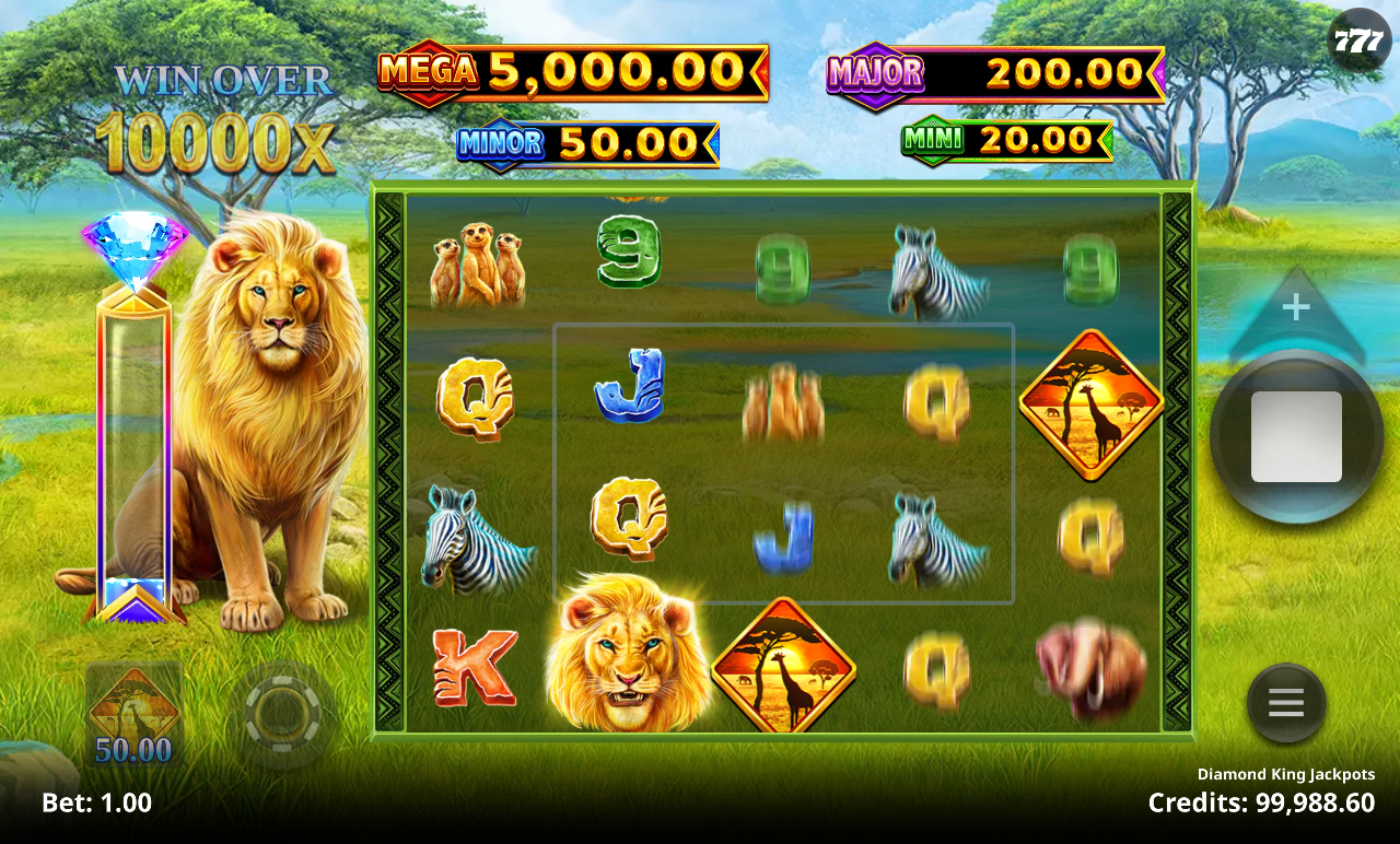 Diamond King Jackpots gameplay