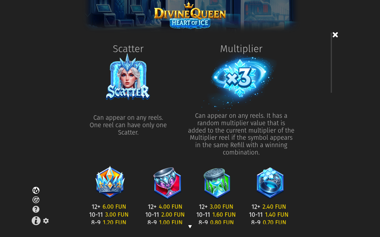 Divine Queen: Heart of Ice information screen