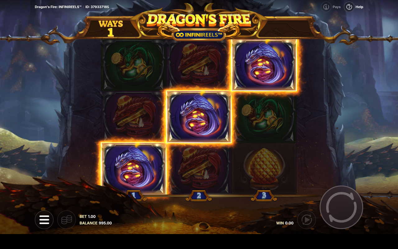 Dragon's Fire Infinireels gameplay