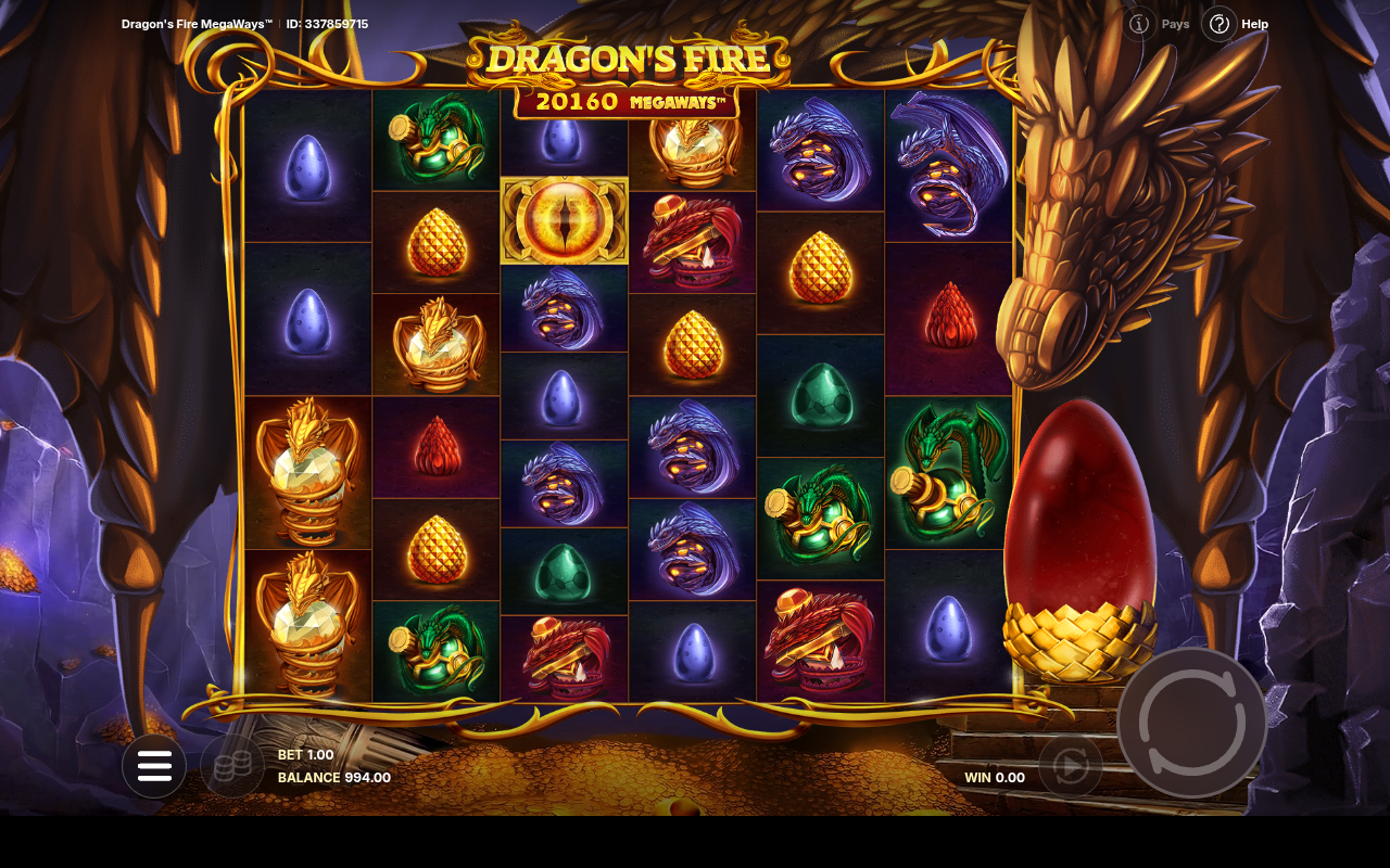 Dragons Fire Megaways gameplay with Fire Blast wilds