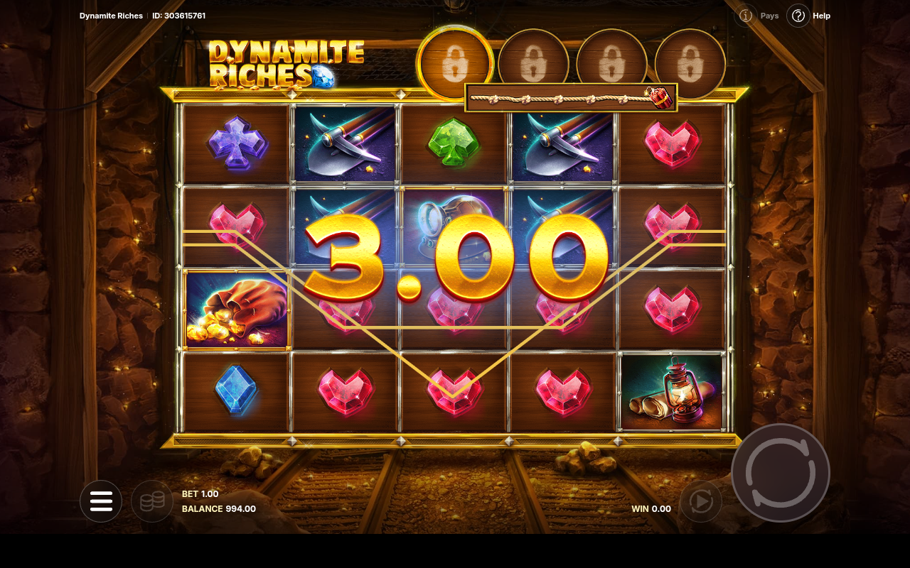 Dynamite Riches gameplay