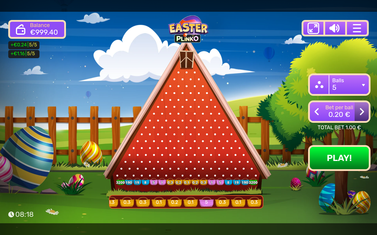 Easter Plinko gameplay