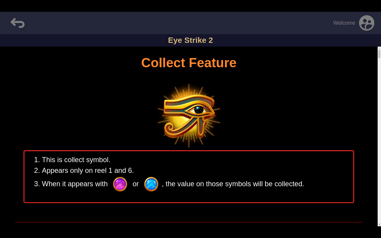 Eye Strike 2 information screen