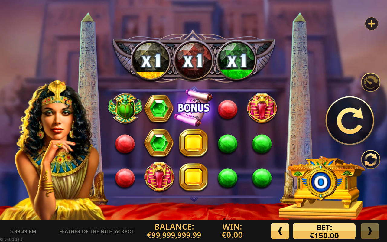 Feather Of The Nile Jackpot base game