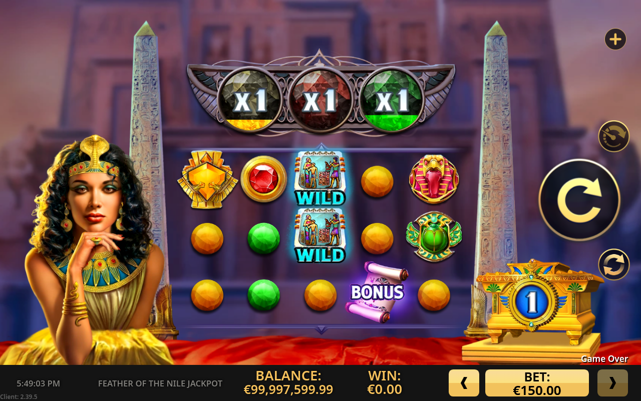 Feather Of The Nile Jackpot gameplay