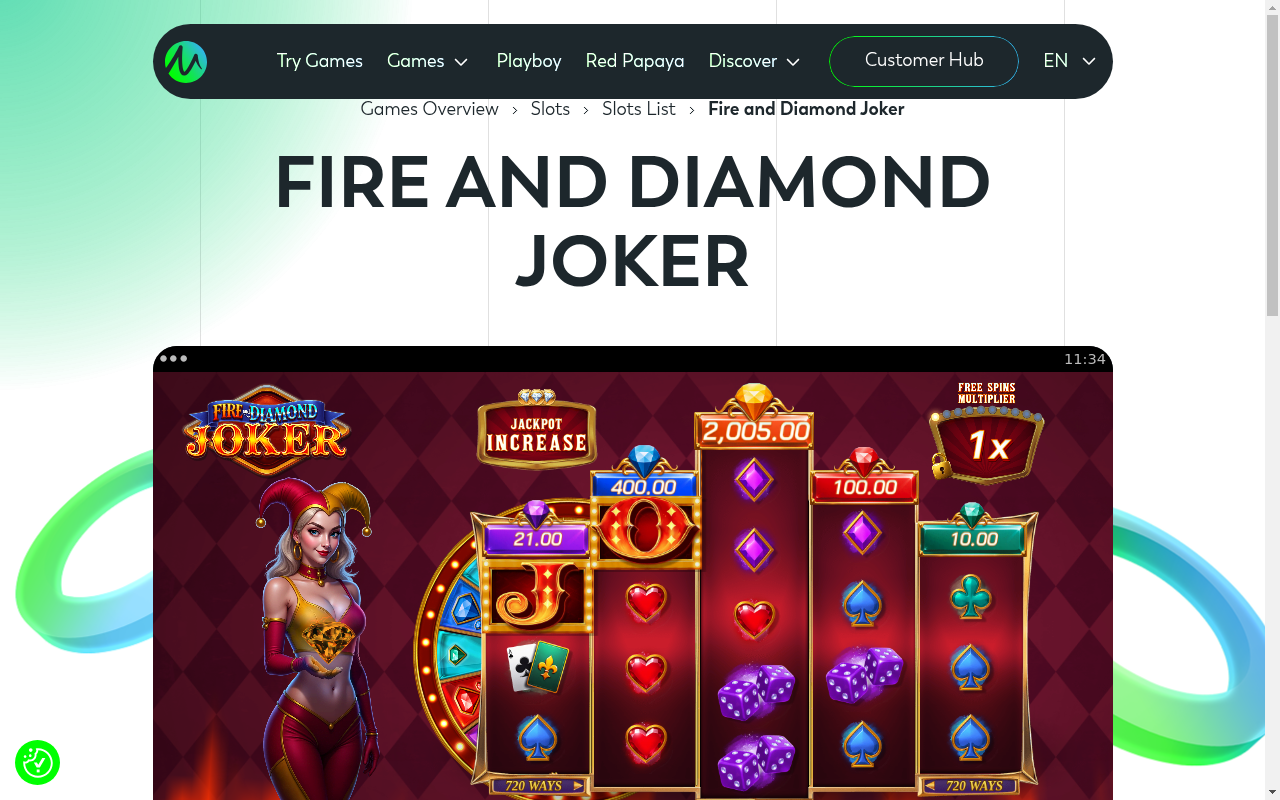 Fire & Diamond Joker gameplay