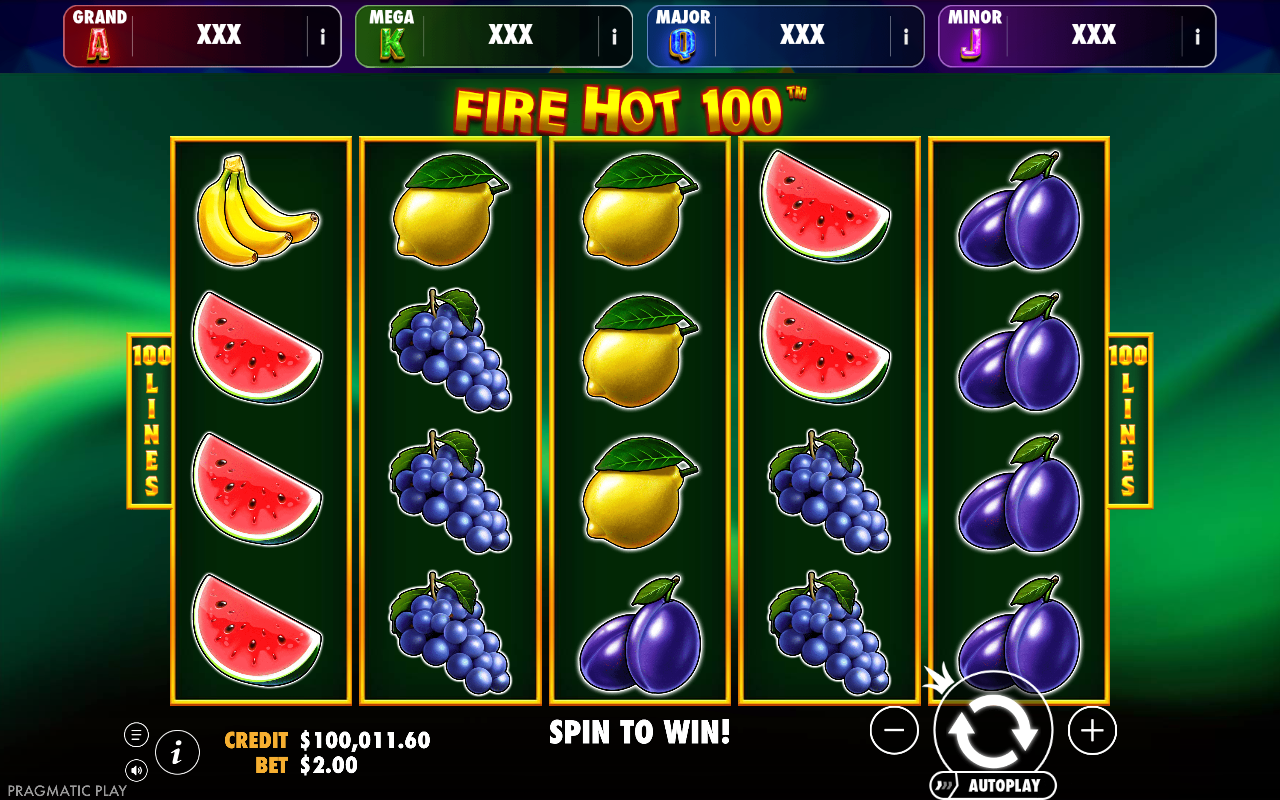 Fire Hot 100 Jackpot Play gameplay