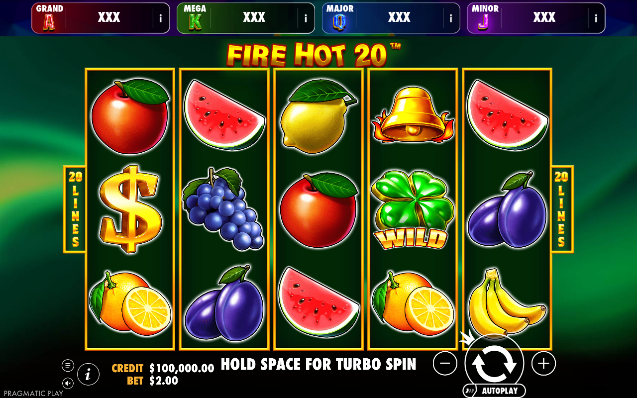 Fire Hot 20 Jackpot Play base game