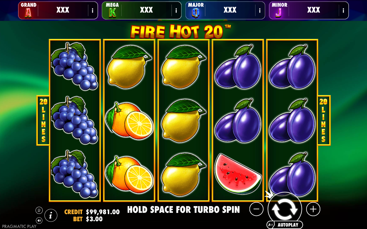 Fire Hot 20 Jackpot Play gameplay