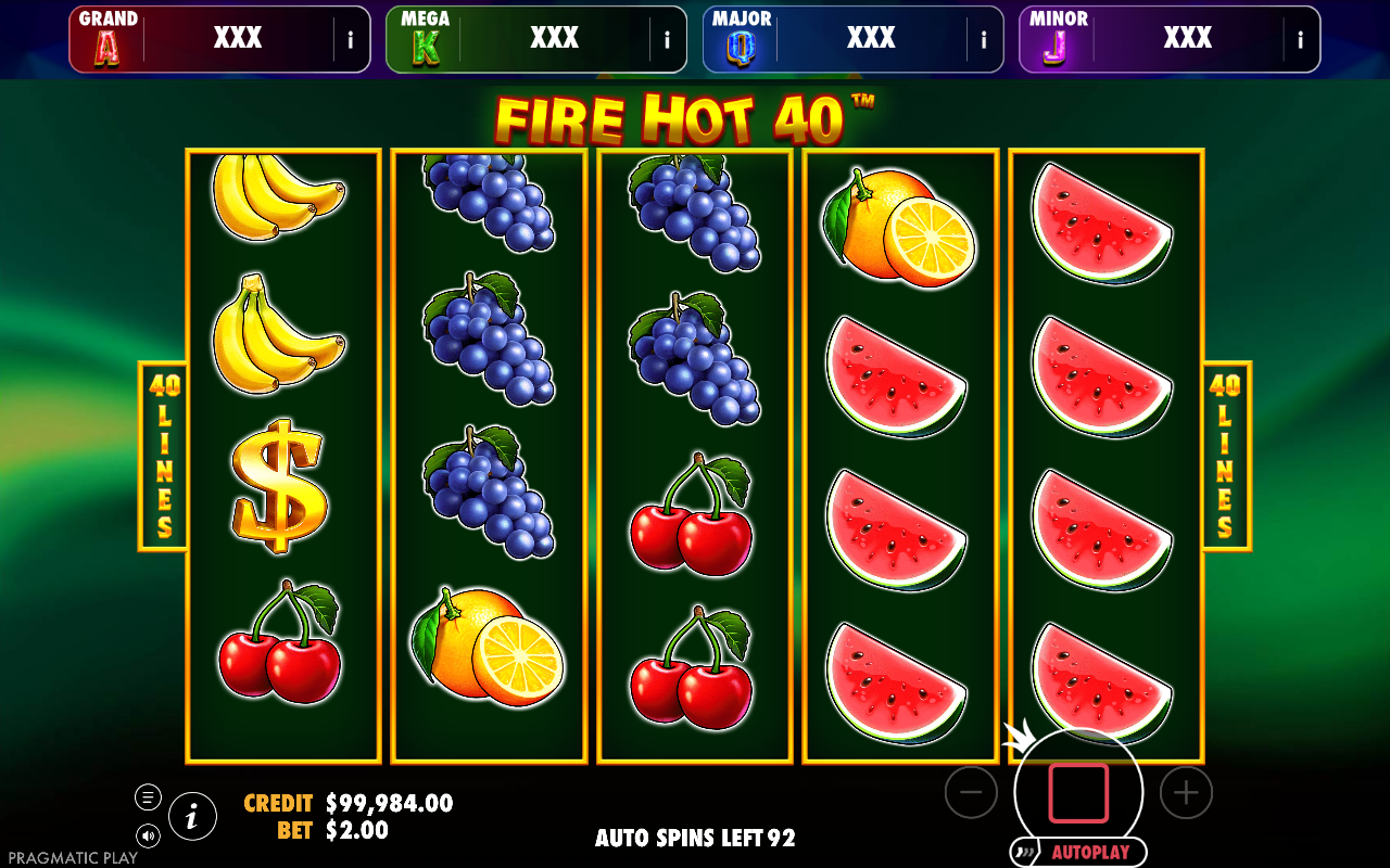 Fire Hot 40 Jackpot Play gameplay