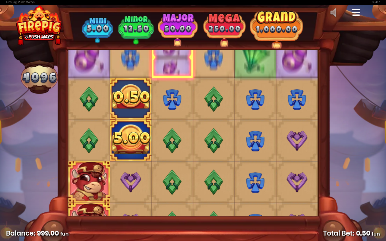 Fire Pig Push Ways Hot Zones in play