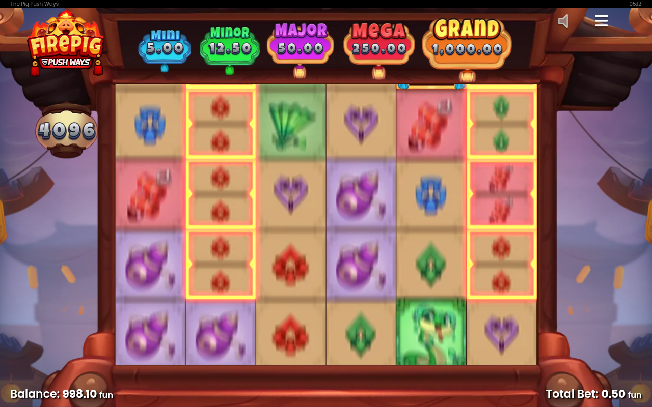 Fire Pig Push Ways winning combination across the reels