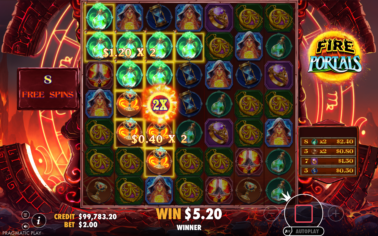 Fire Portals bonus round