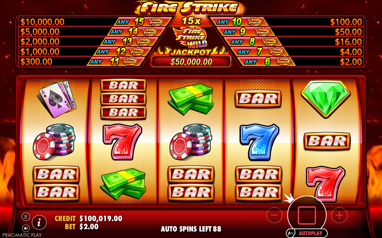 Fire Strike gameplay during the bonus feature