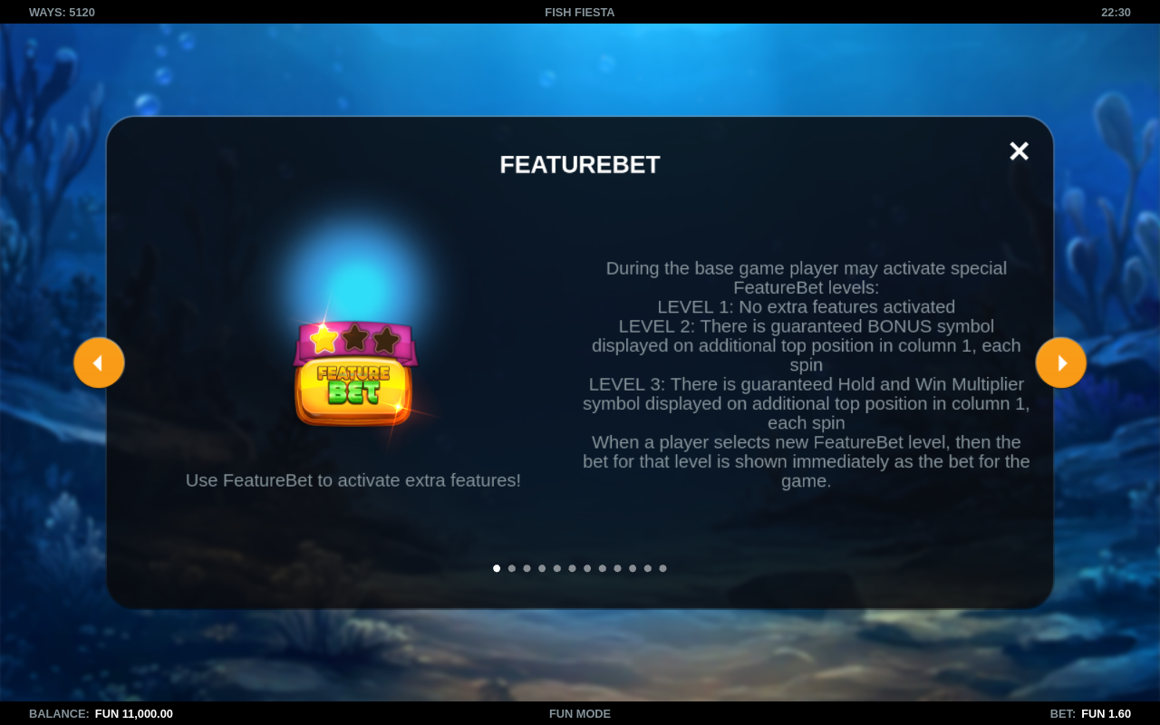 Fish Fiesta FeatureBet rules