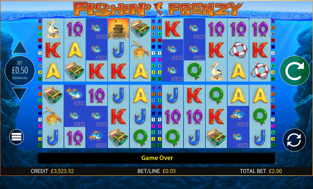 Fishin Frenzy Power 4 Slots gameplay