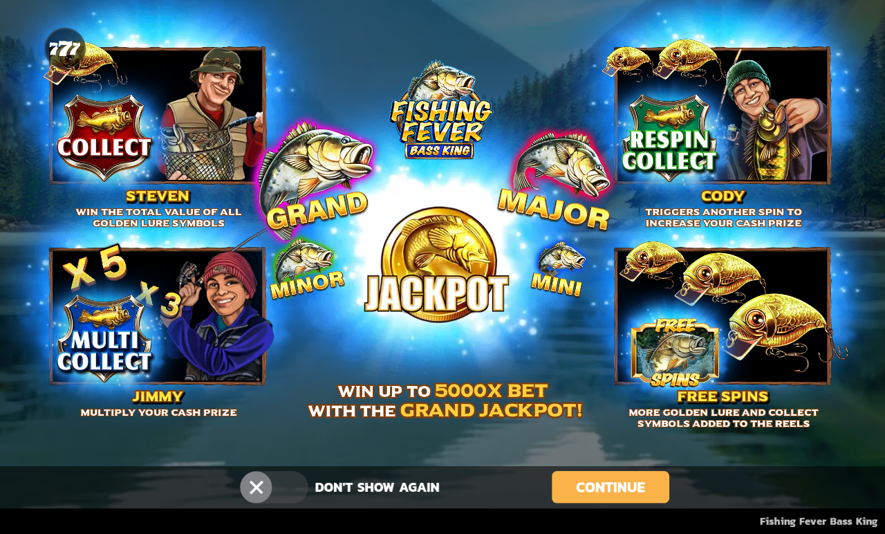 Fishing Fever Bass King information screen