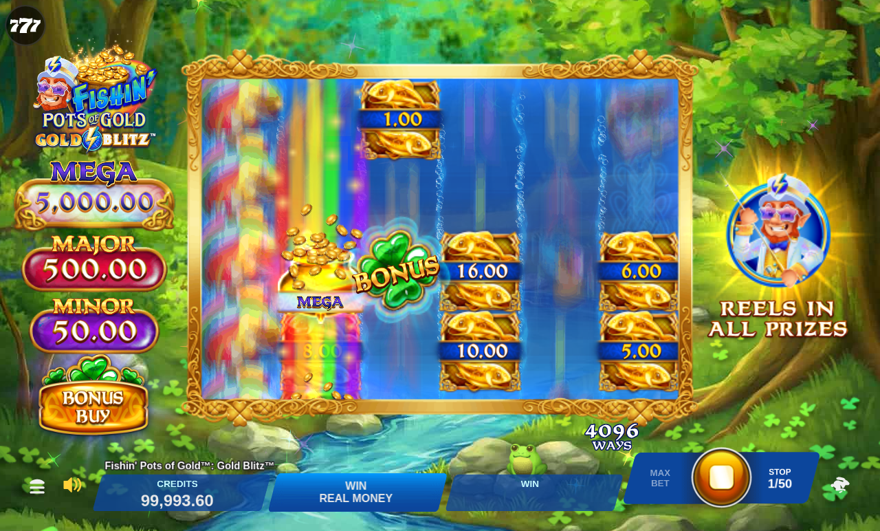 Fishin' Pots of Gold: Gold Blitz MEGA jackpot during Gold Blitz