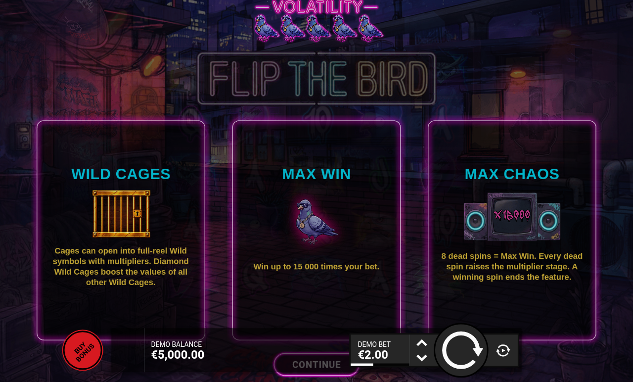 Flip The Bird information screen