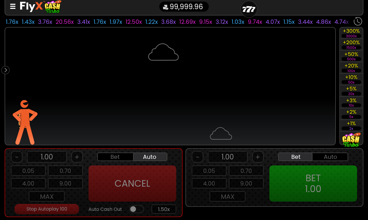 FlyX Cash Turbo gameplay