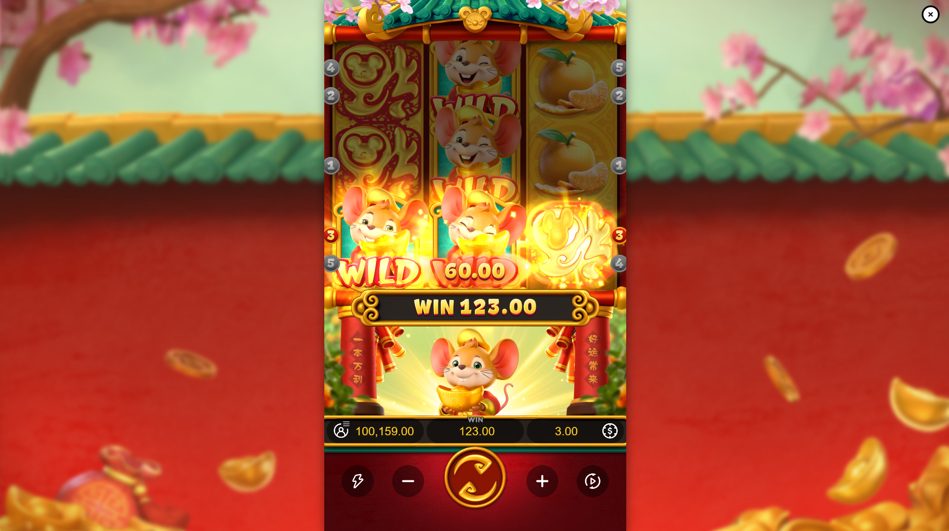 Fortune Mouse respin win