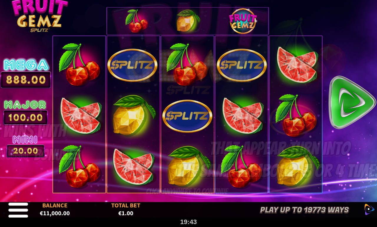 Fruit Gemz Splitz base game