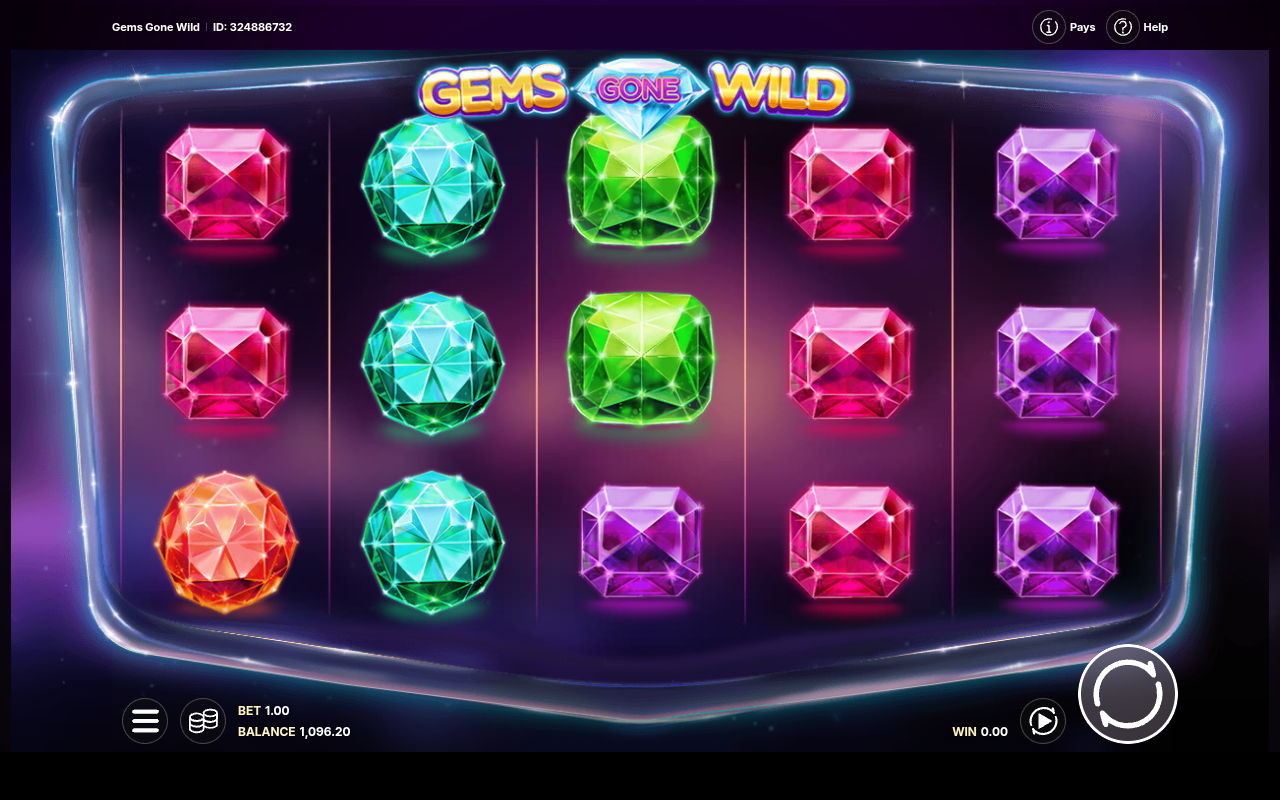 Gems Gone Wild gameplay with multiple wild symbols