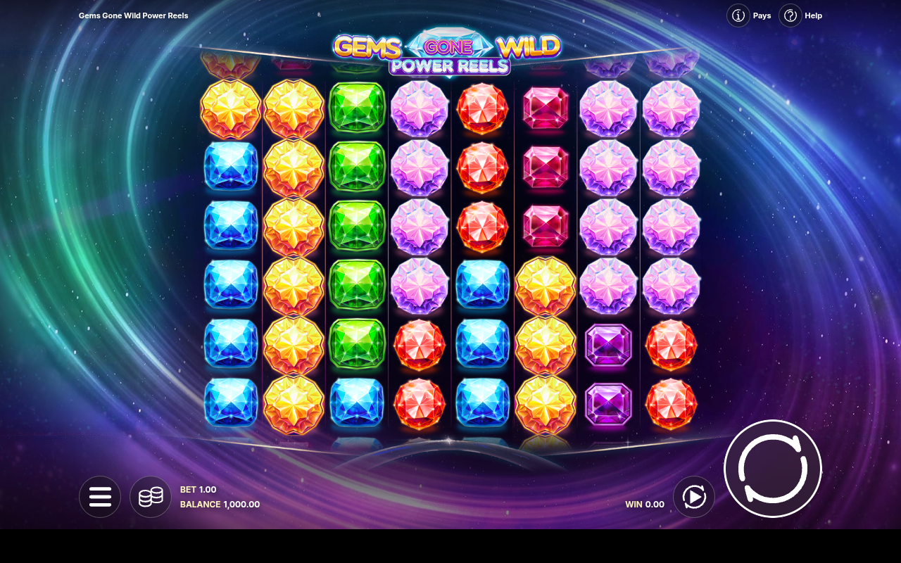 Gems Gone Wild Power Reels base game