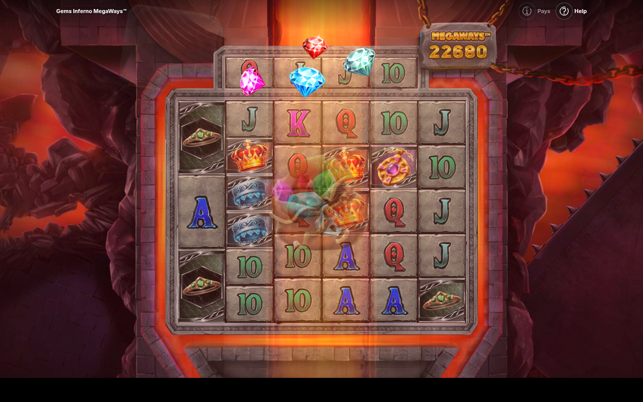 Gems Inferno Megaways base game