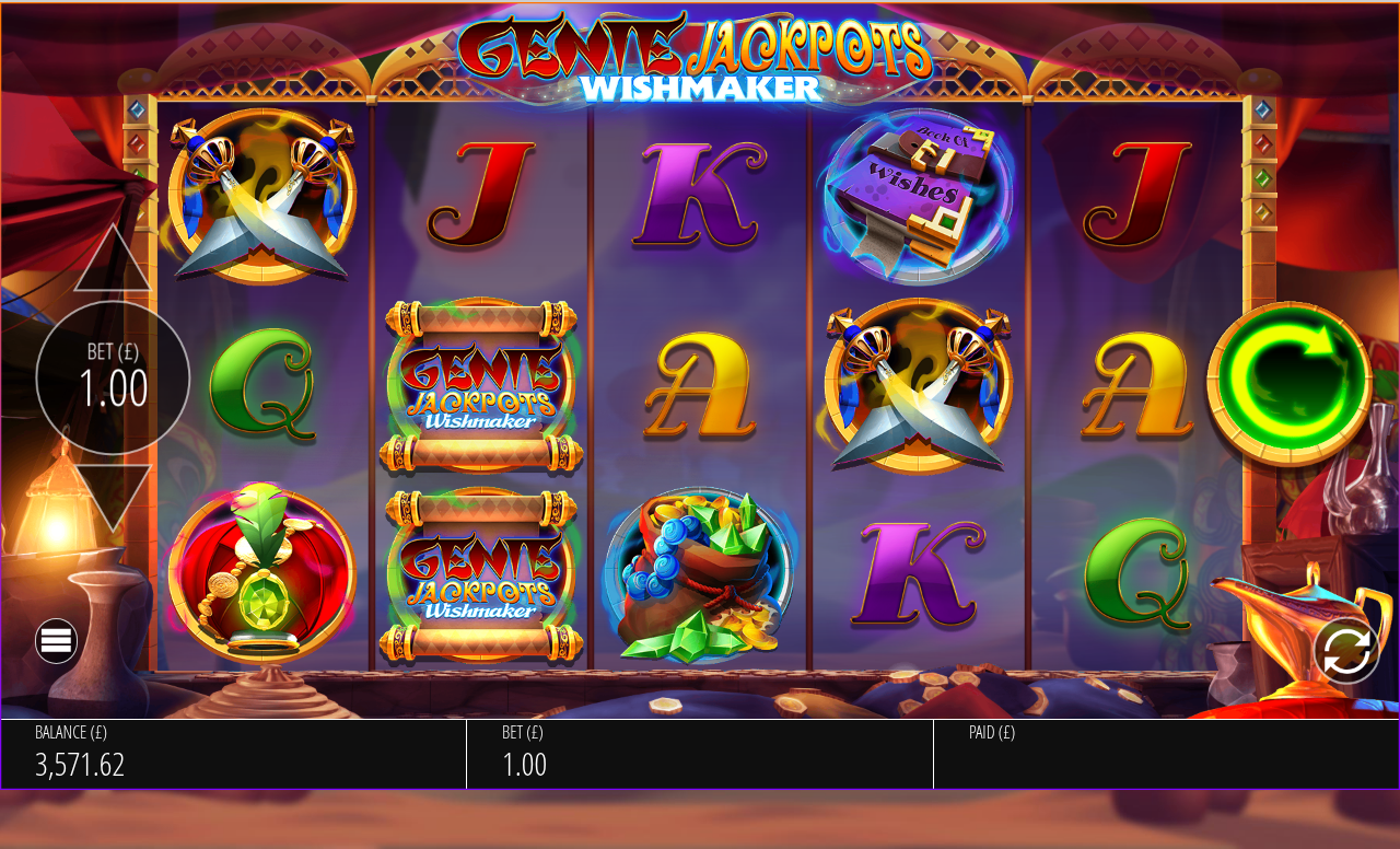 Genie Jackpots Wishmaker base game