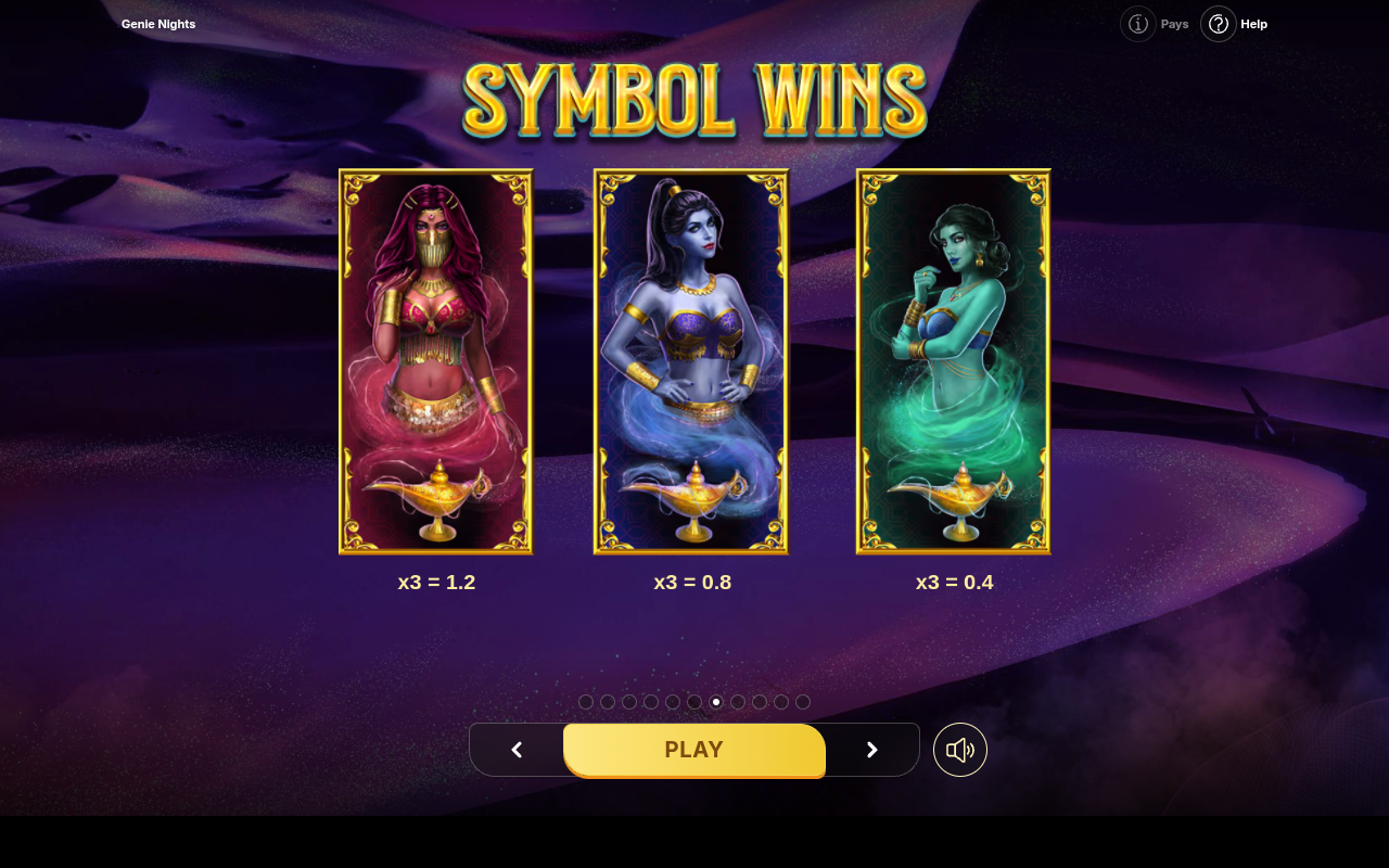 Genie Nights information screen