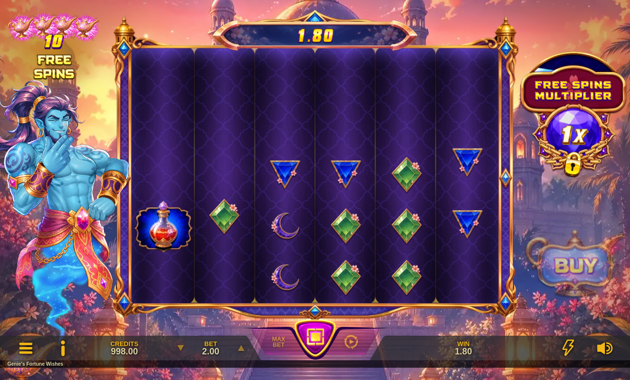 Genie's Fortune Wishes free spins round