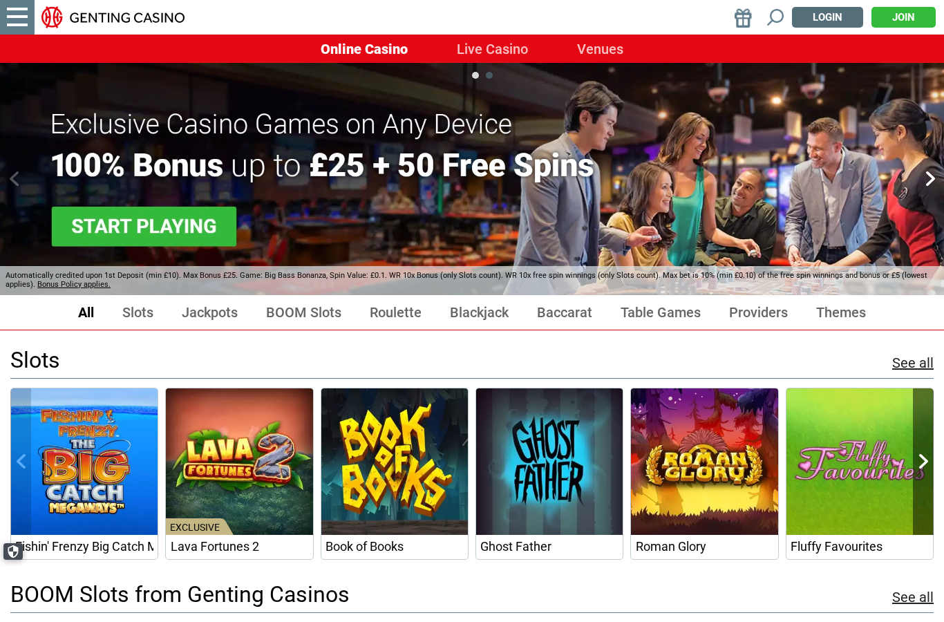 Genting Casino games screenshot