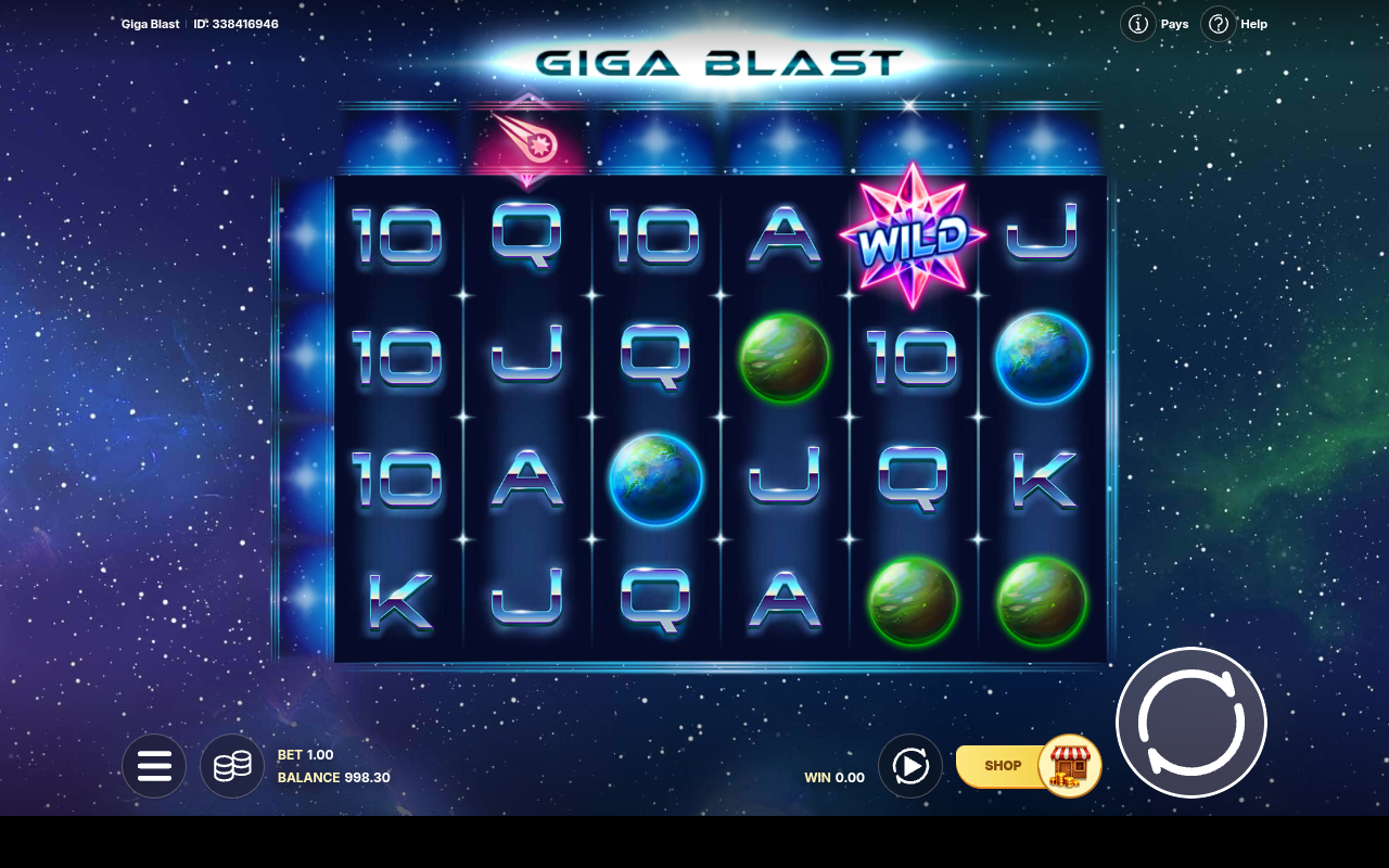 Giga Blast free spins gameplay