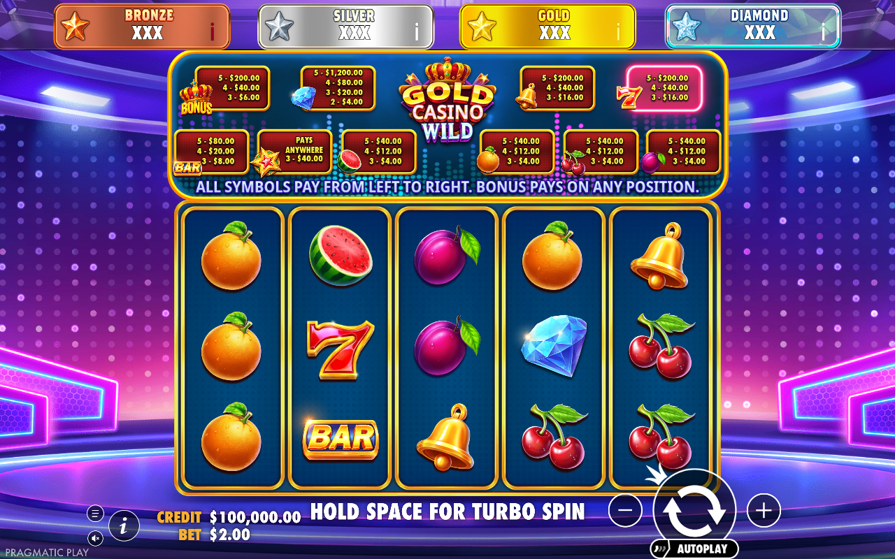 Gold Casino Wild - Jackpot Star base game