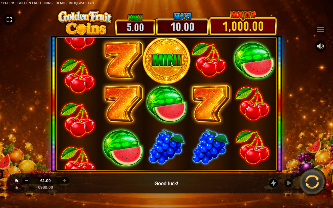 Golden Fruit Coins gameplay