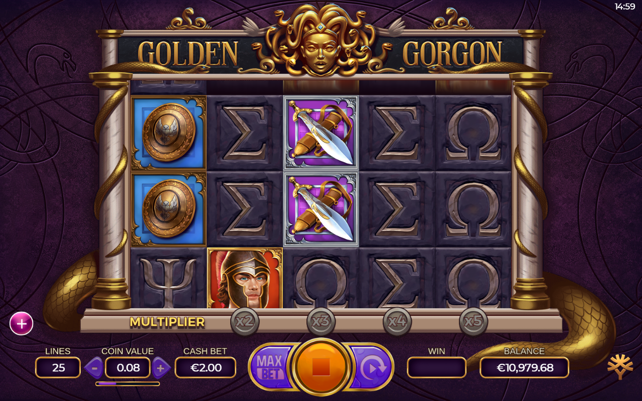 Golden Gorgon column multiplier in play