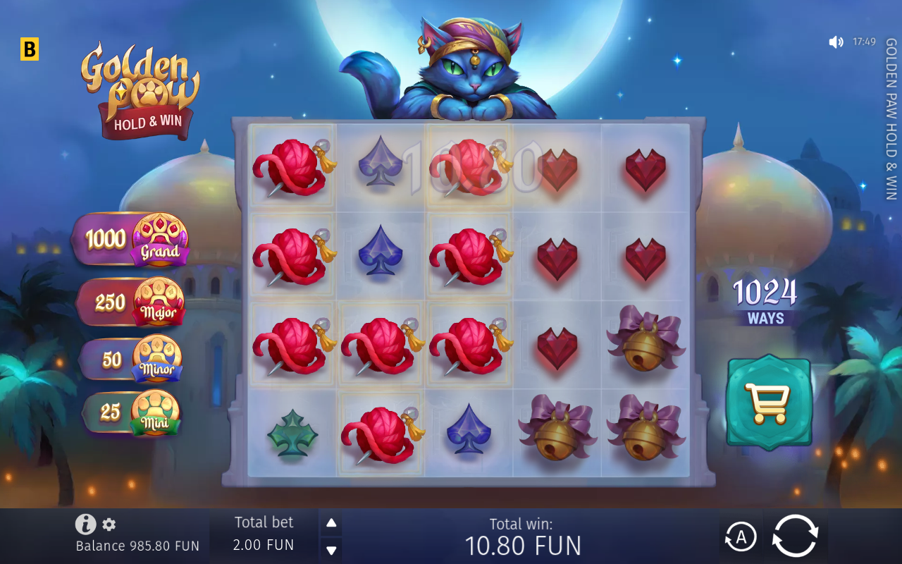 Golden Paw Hold & Win gameplay