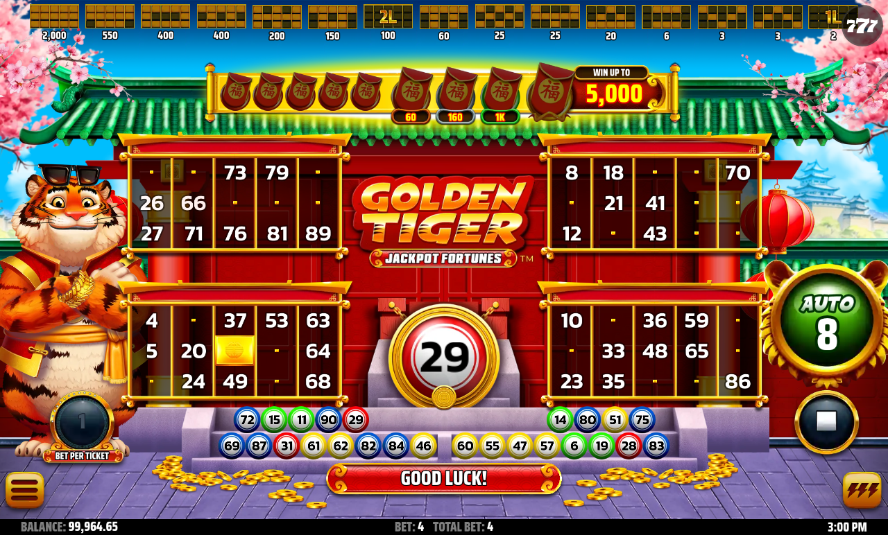 Golden Tiger: Jackpot Fortunes autoplay and extra ball play