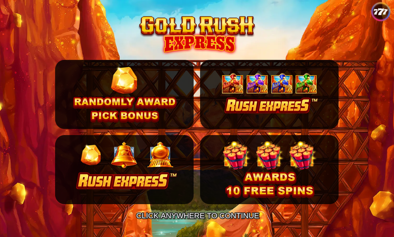 Gold Rush Express information screen