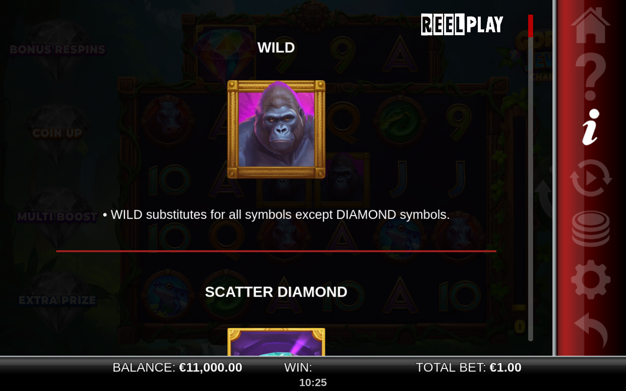 Gorilla Jewels Charge Up wild symbol rules